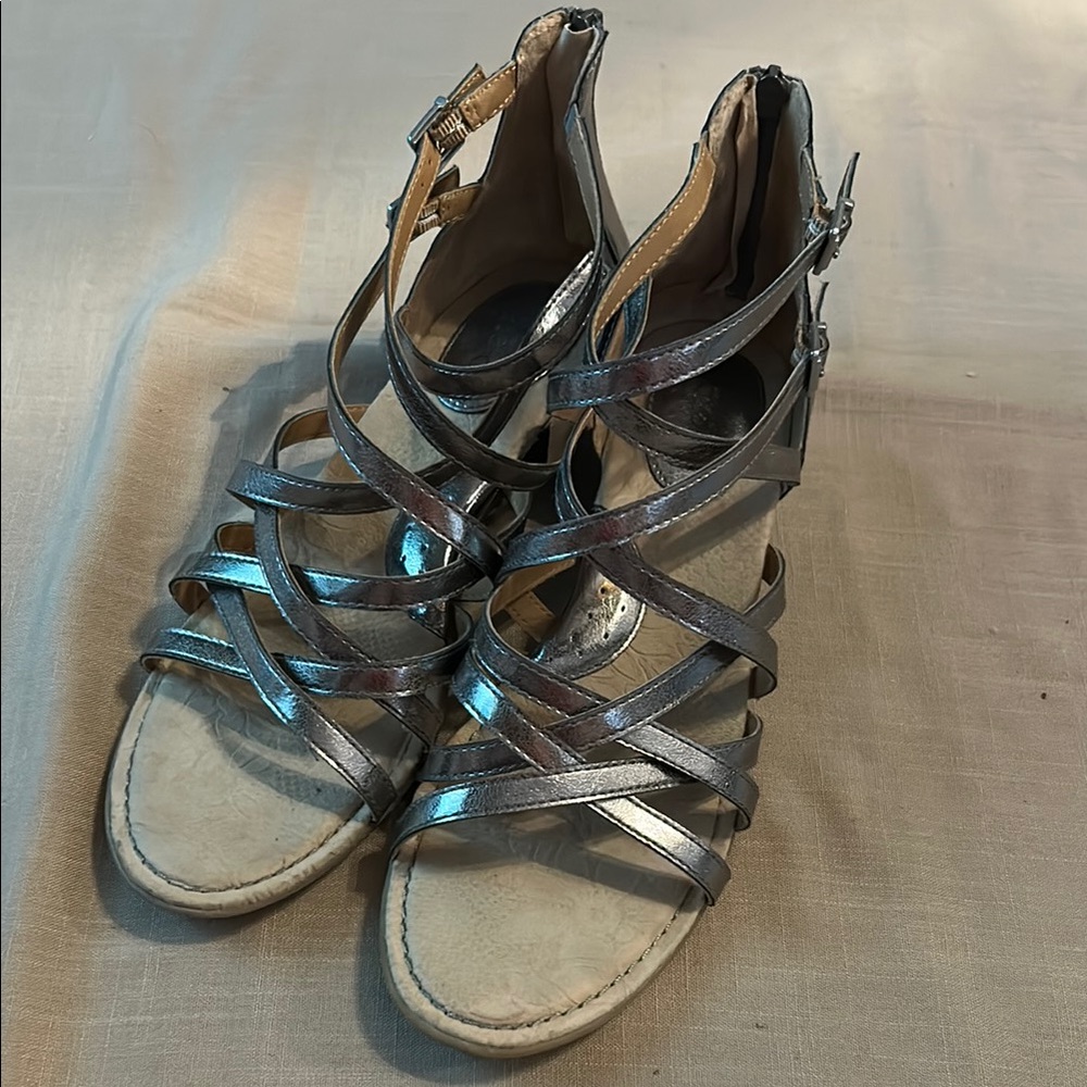 BOC Silver Sandals with Strappy Design
